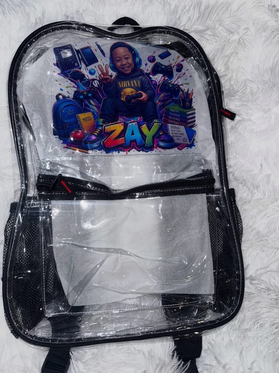 Personalized portrait backpack